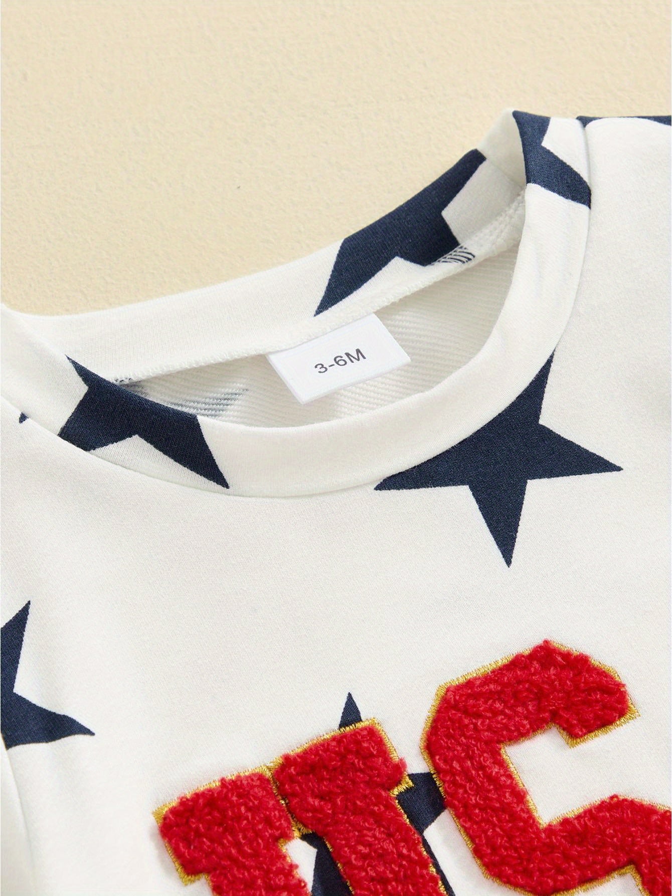 Baby Boys Embroidery Letter Tee & Stars Print Shorts Summer Set