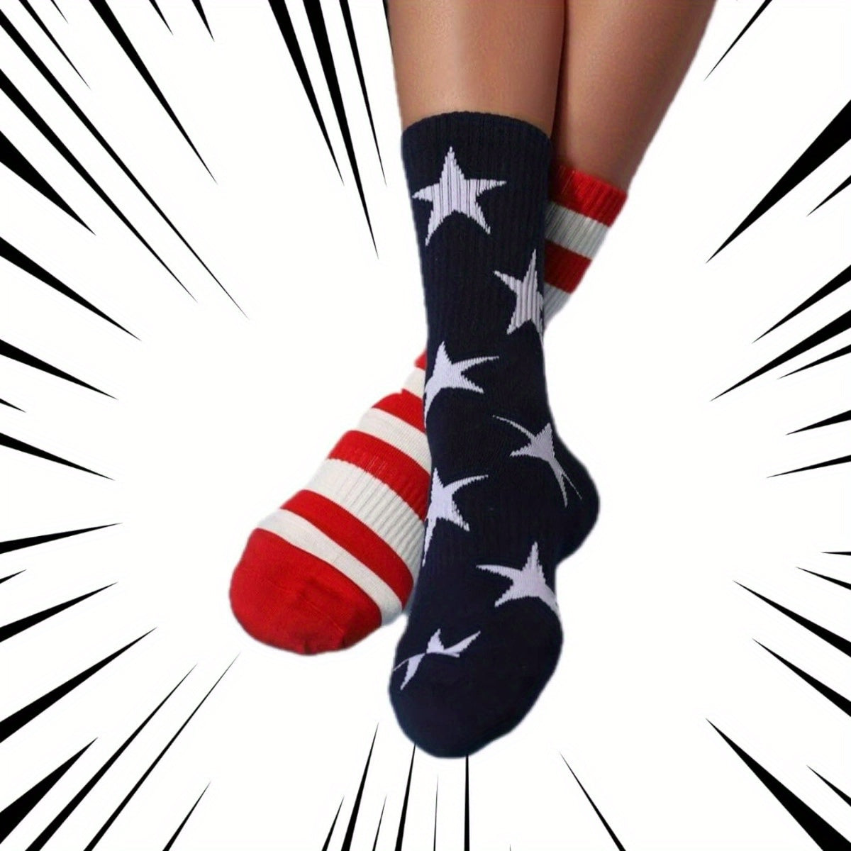 Patriotic American Flag Stars & Stripes Socks - Comfortable 1 Pair