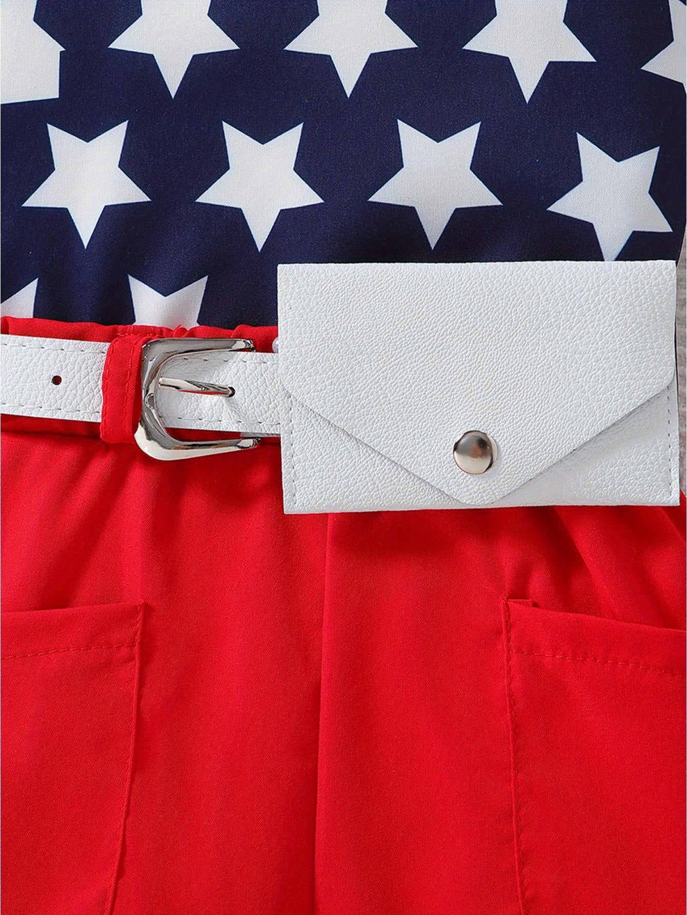 Patriotic Baby Girl Tank & Shorts - Star Print Red White Blue