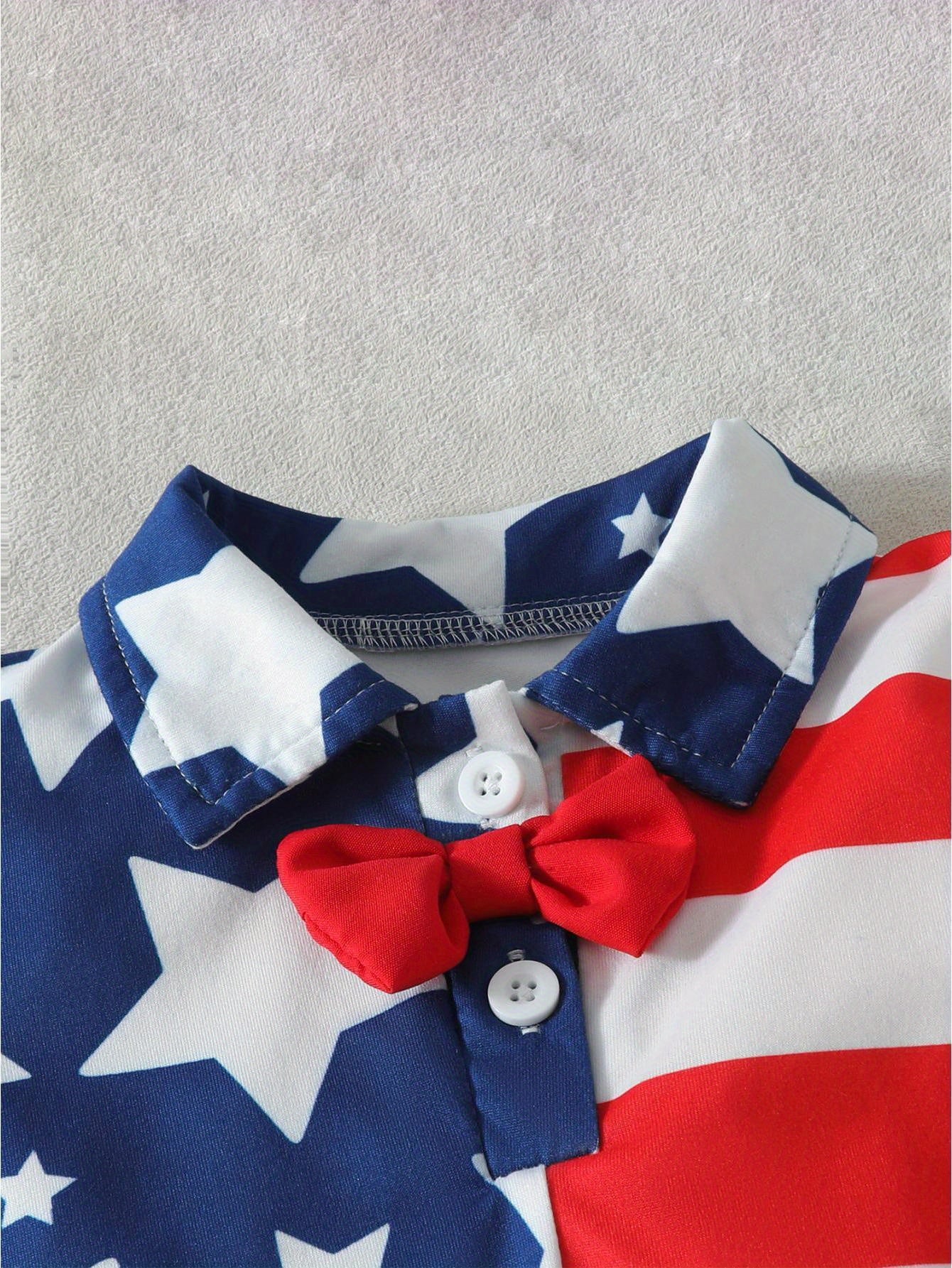 Baby Romper - Striped Red White Blue Outfit