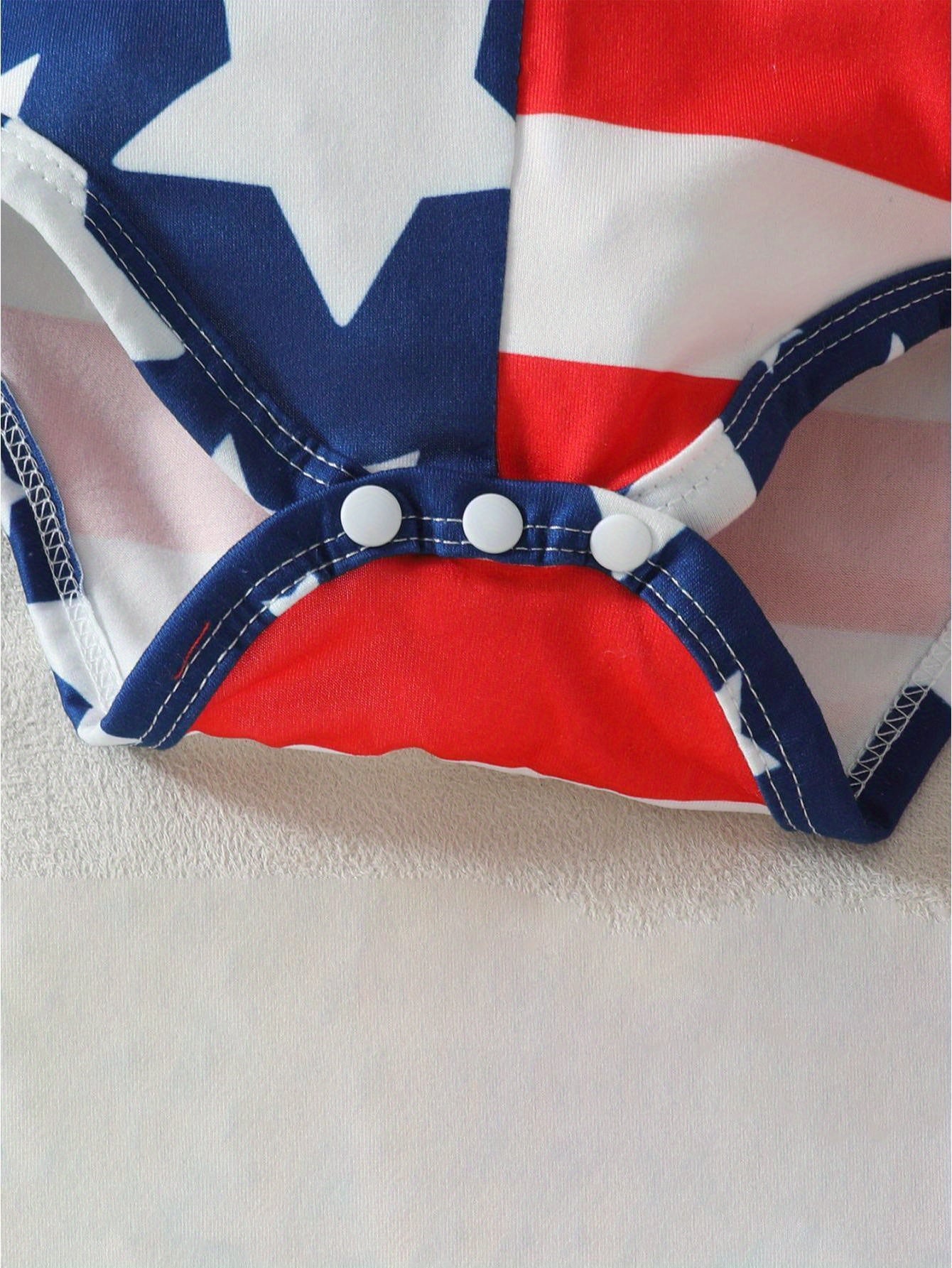 Baby Romper - Striped Red White Blue Outfit