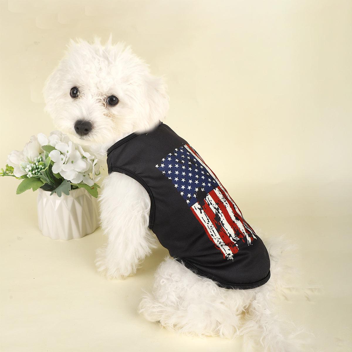 American Flag Dog T-Shirt - Breathable Polyester Pullover All Breeds