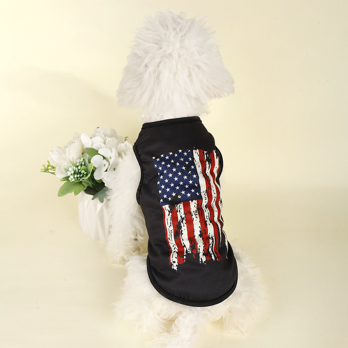 American Flag Dog T-Shirt - Breathable Polyester Pullover All Breeds