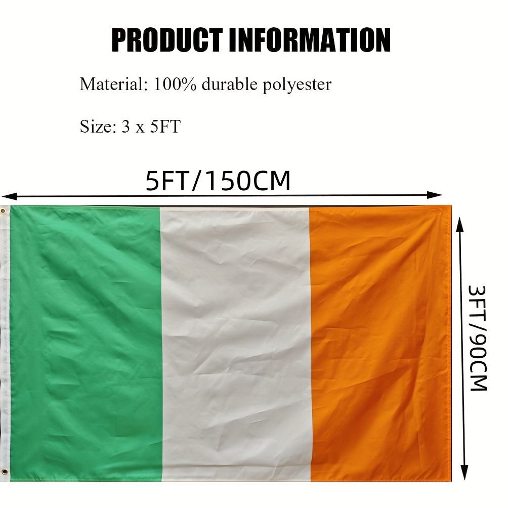 Irish Flag – Fade-Resistant Polyester Outdoor Flag with Brass Grommets