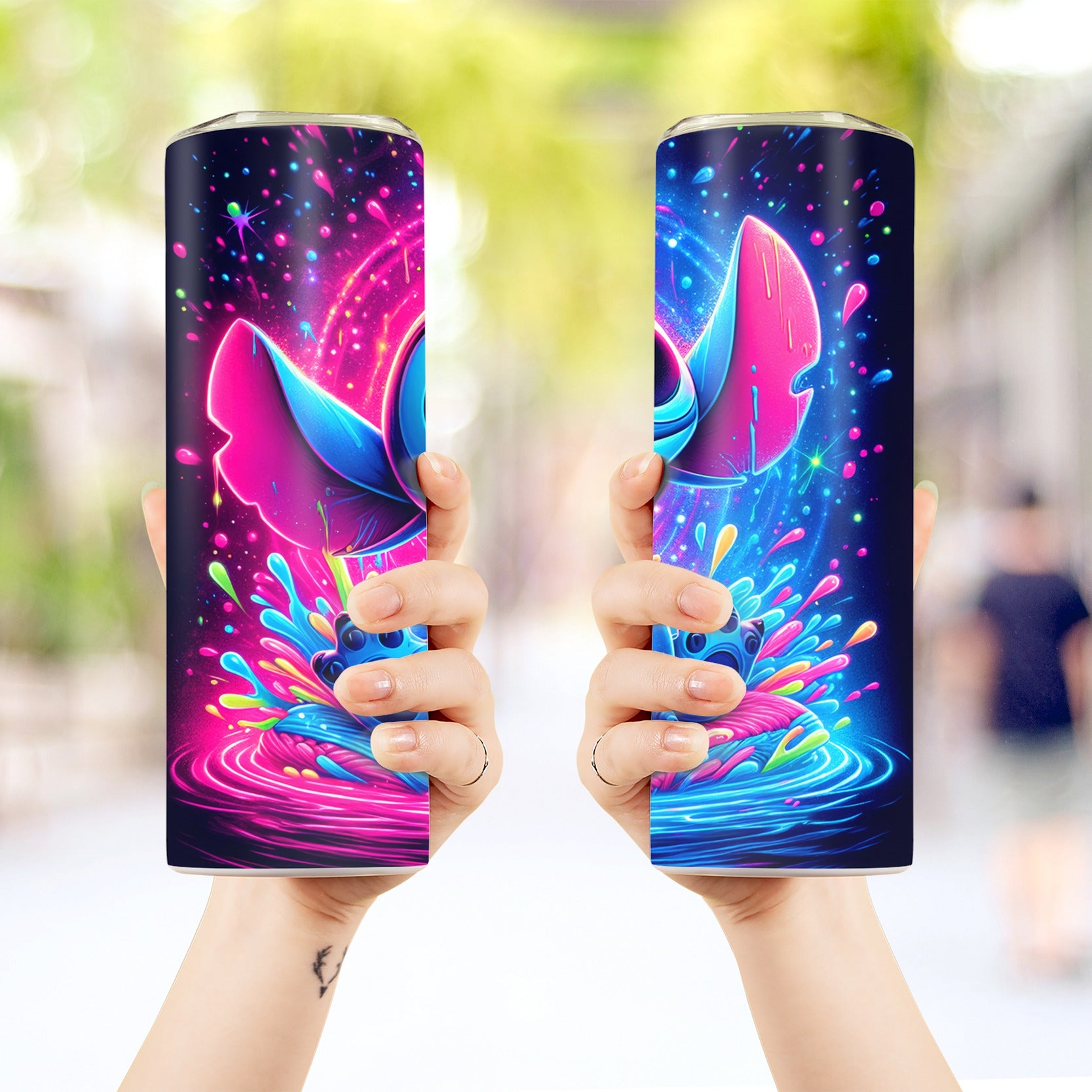 Stitch Cartoon 20oz Tumbler - Vacuum Insulated BPA Free with Straw