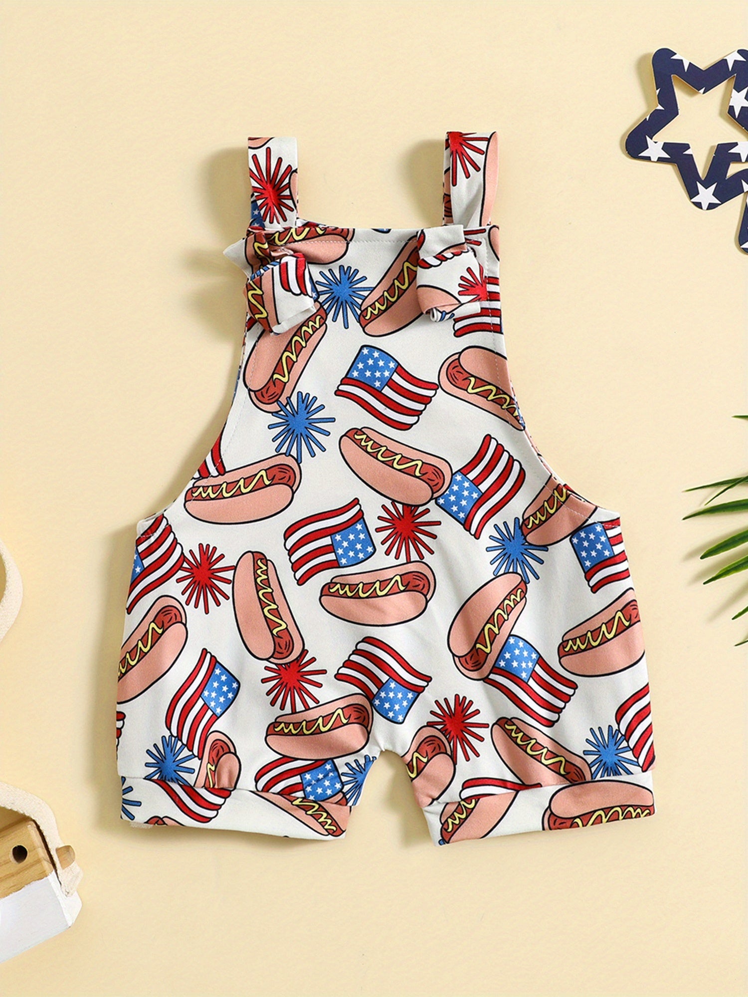 4th of July Baby Shorts - Red White Blue Star Print