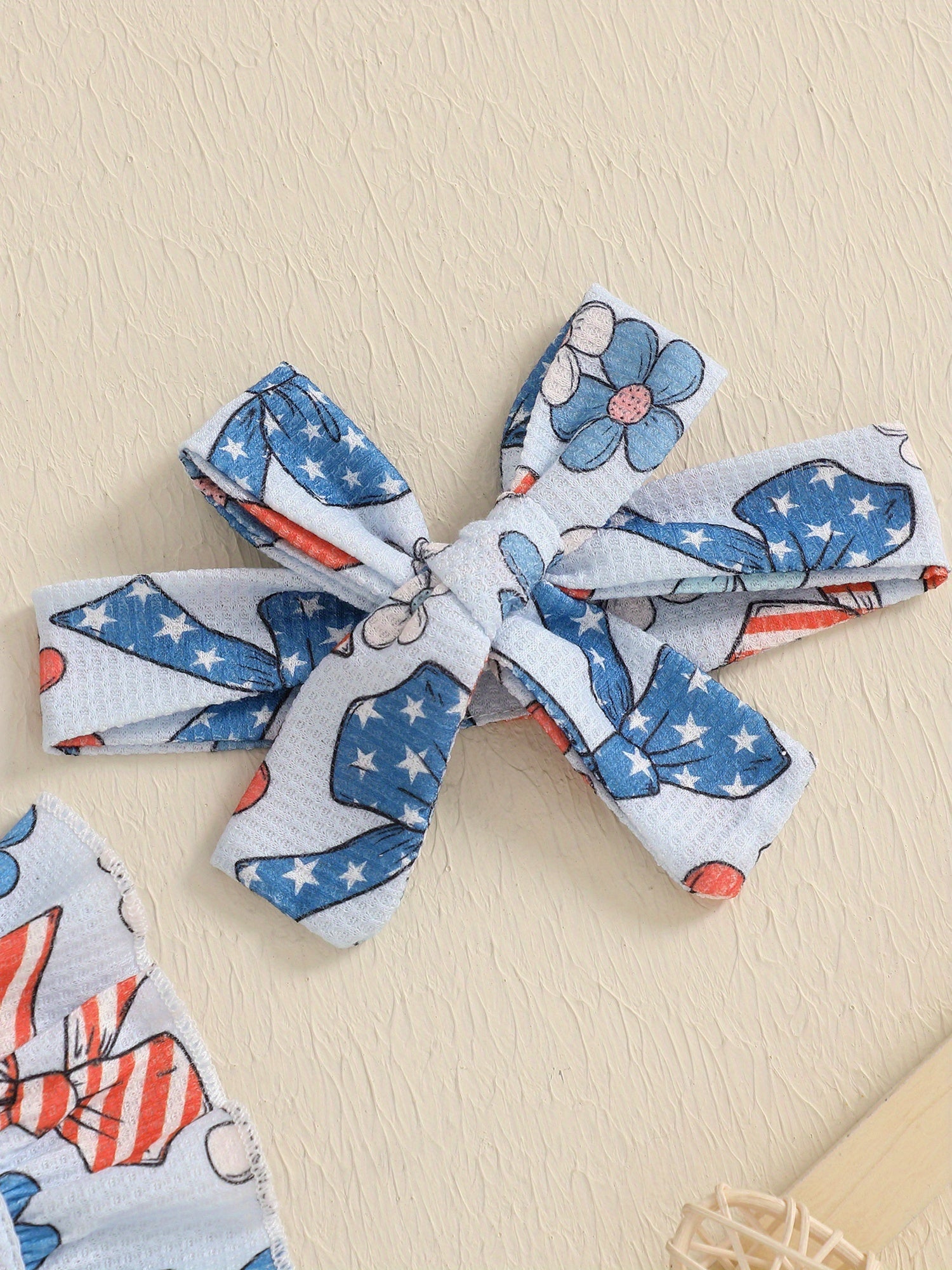 Patriotic Baby Romper - Red White Blue Stars