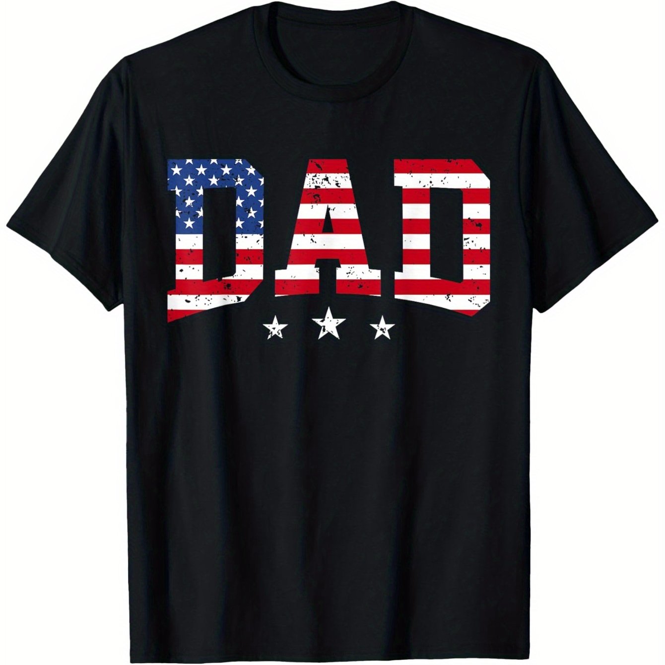 USA Patriotic Dad American Flag T-Shirt - 100% Cotton Crew Neck