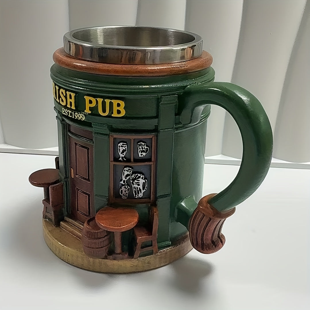 Irish Tree Mug – Stainless Steel & Resin Shamrock Cup