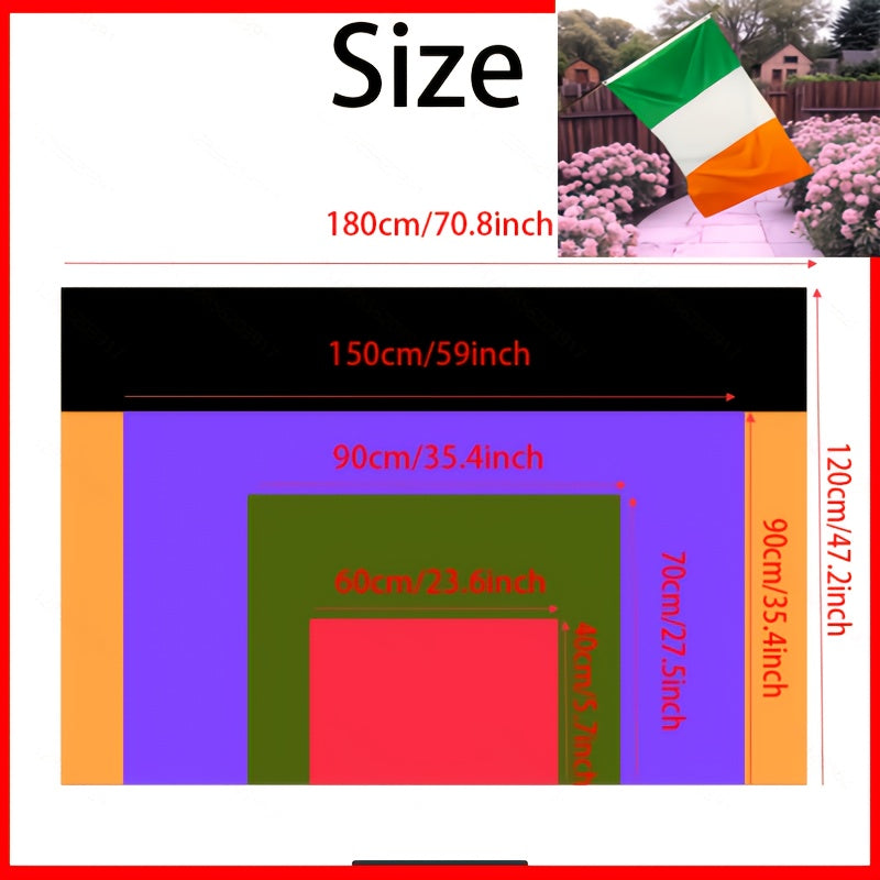 Irish Flag – Fade-Resistant Polyester Outdoor Flag with Brass Grommets