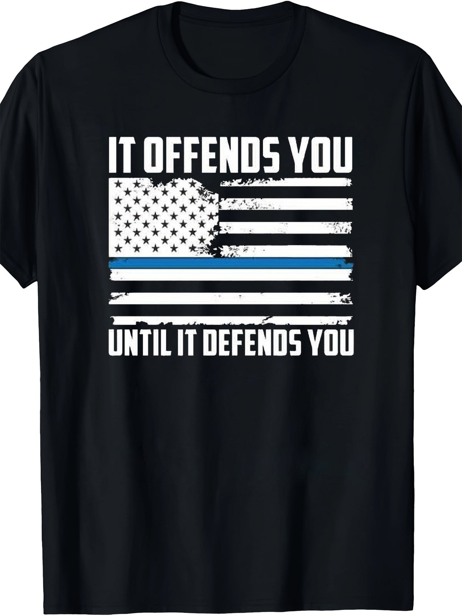 Patriotic T-Shirt - Thin Blue Line American Flag Tee