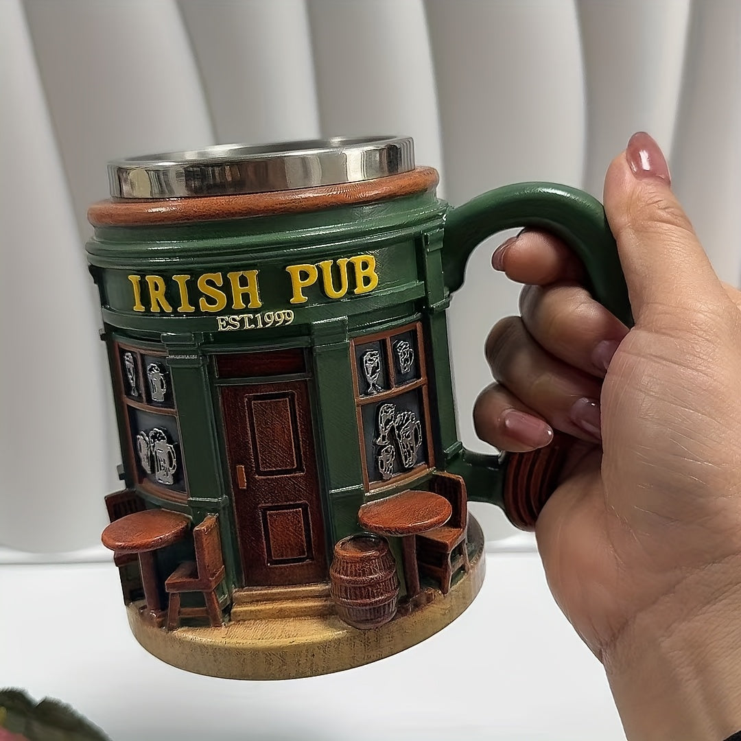Irish Tree Mug – Stainless Steel & Resin Shamrock Cup