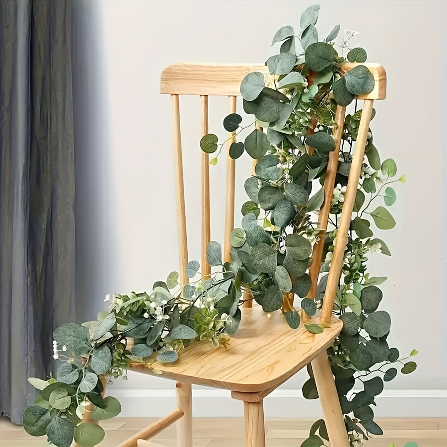 70.8-Inch Artificial Eucalyptus Garland - Faux Greenery Hanging Vine