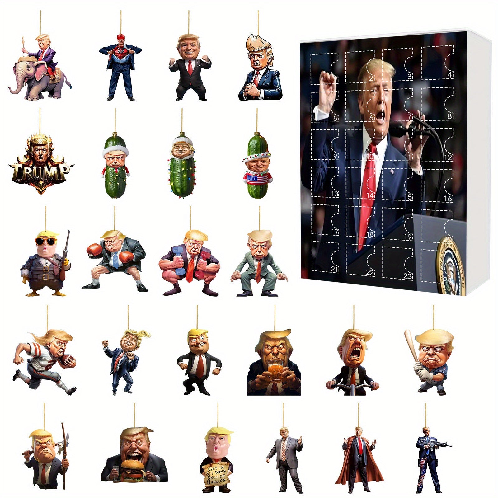Trump Themed 24-Day Advent Countdown Calendar - Holiday Decor