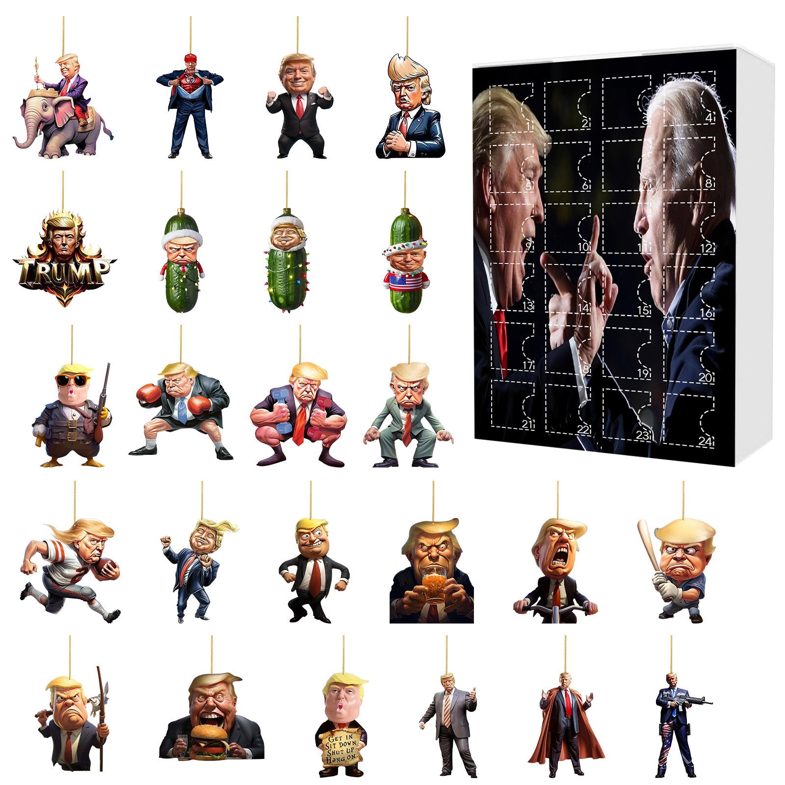 Trump Themed 24-Day Advent Countdown Calendar - Holiday Decor