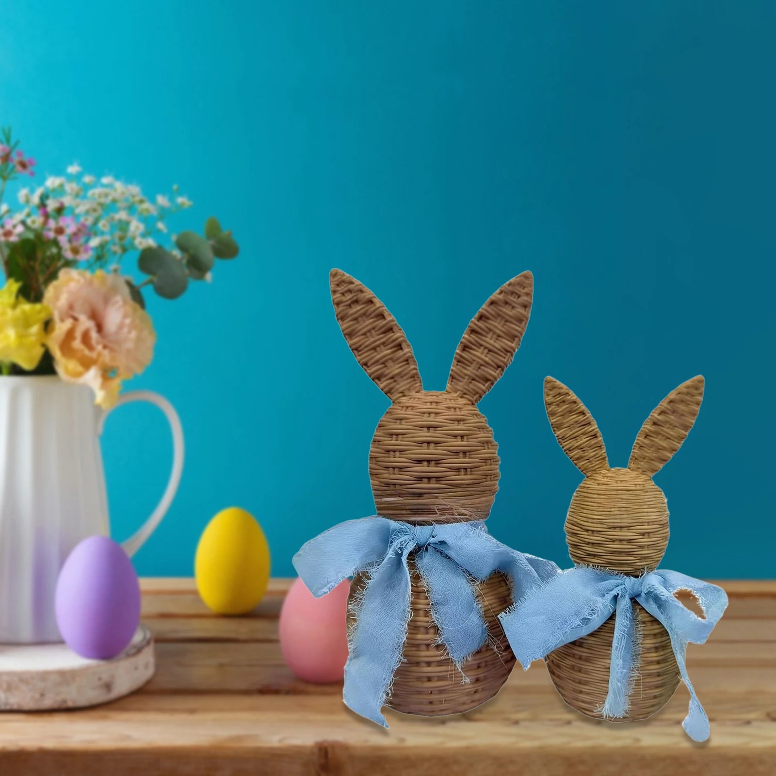 Easter Bunny Figurine - Easter Decoration 2pc