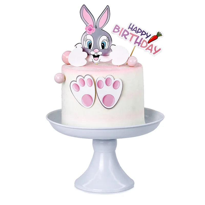 Bunny Cake Topper - Happy Birthday Kid Party Decor