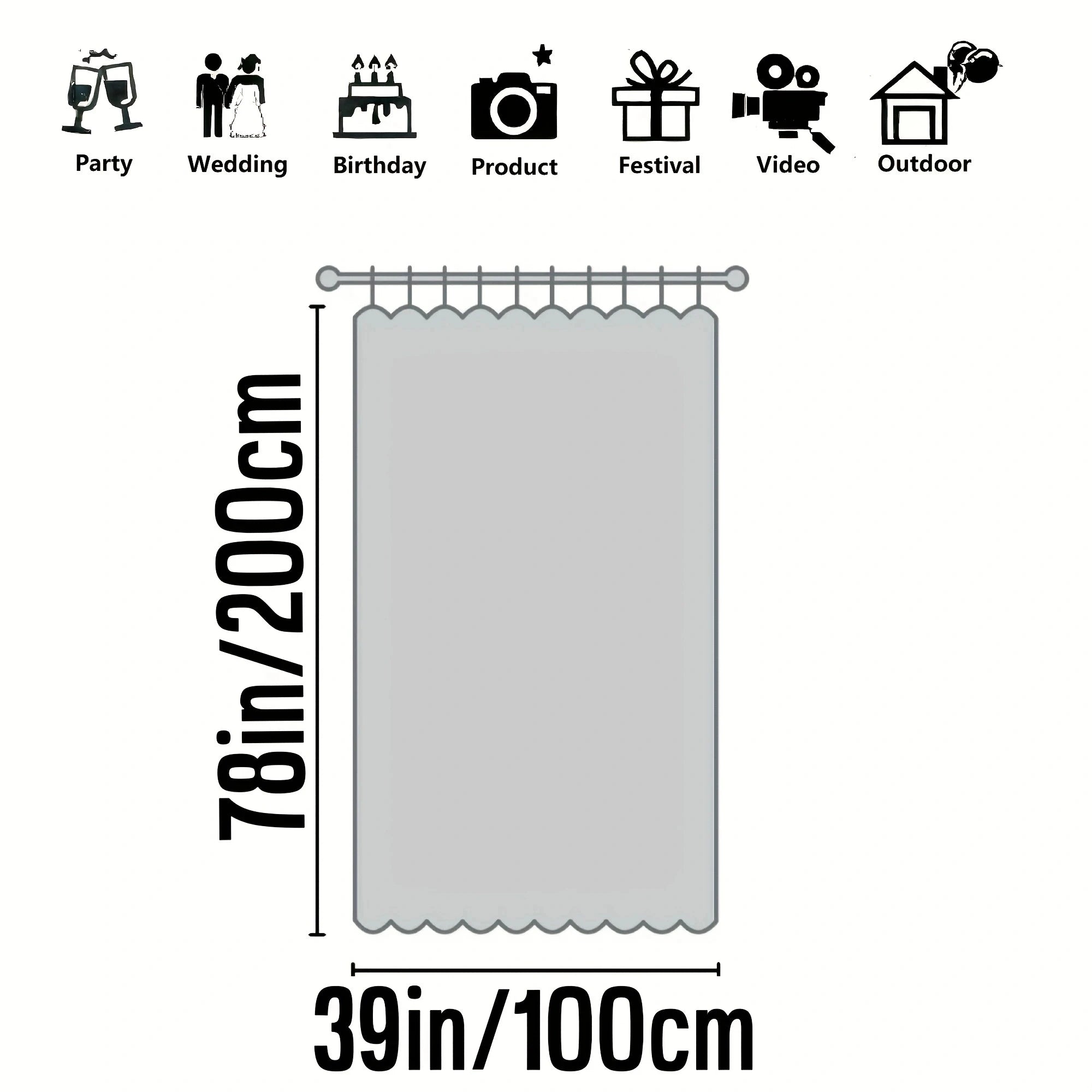 4th July Tinsel Backdrop - Red Silvery Blue Party Decor