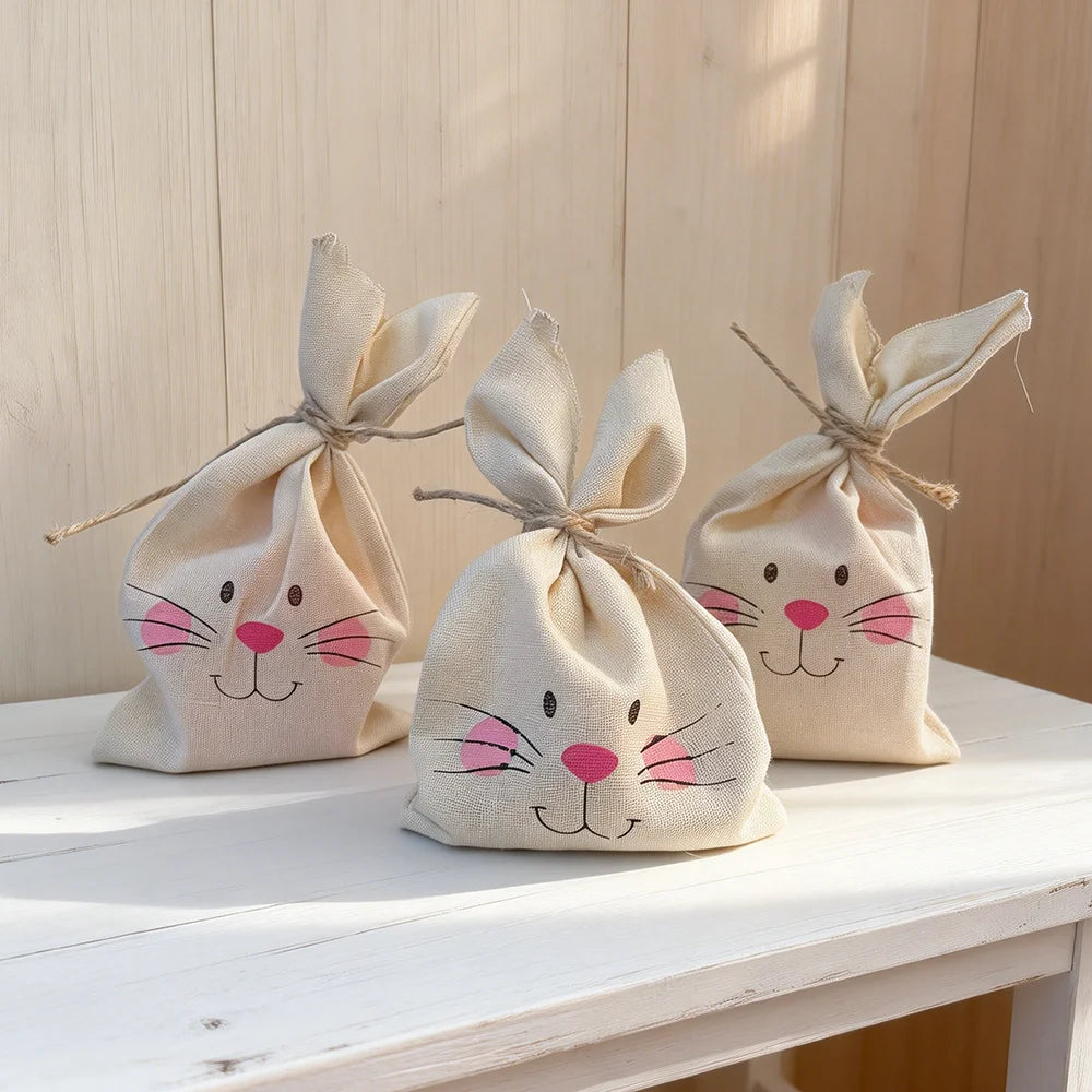 Easter Treat Bags Reusable - Easter Party Favor 3pc