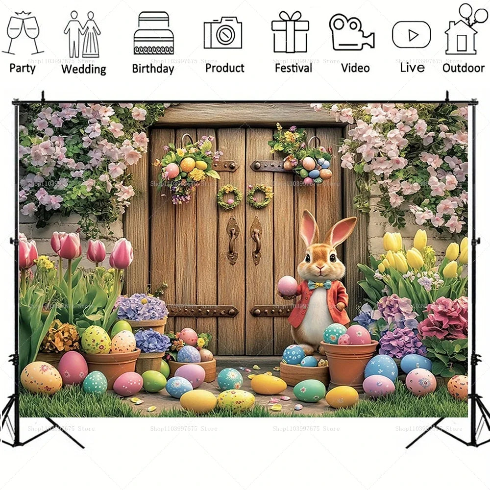 Easter Rabbit Backdrop - Spring Party Decor