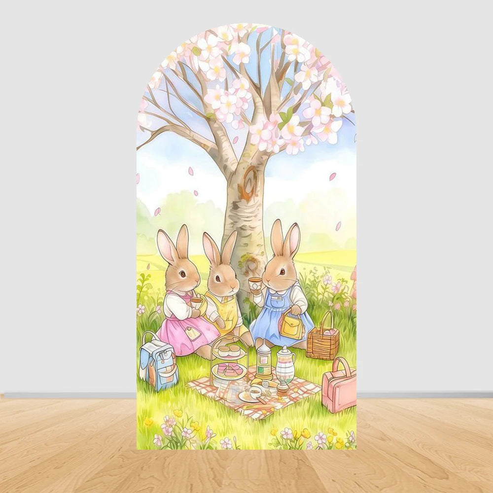 Easter Rabbit Birthday Backdrop - Party Photo Decor