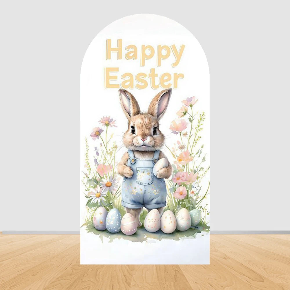 Easter Rabbit Birthday Backdrop - Party Photo Decor