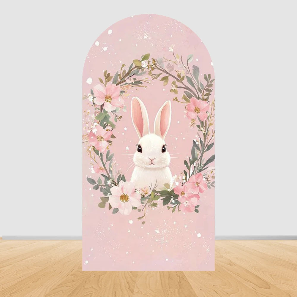 Easter Bunny Birthday Arch Backdrop - Girl Party Decor