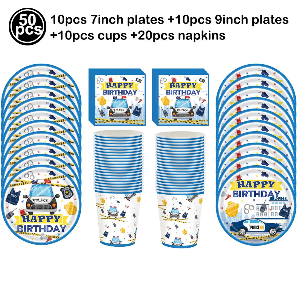 Police Car Balloons - Fun Kids Party Decorations