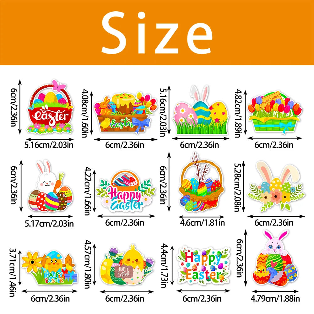 Easter Bunny Cupcake Toppers - Easter Party Decor 12pc