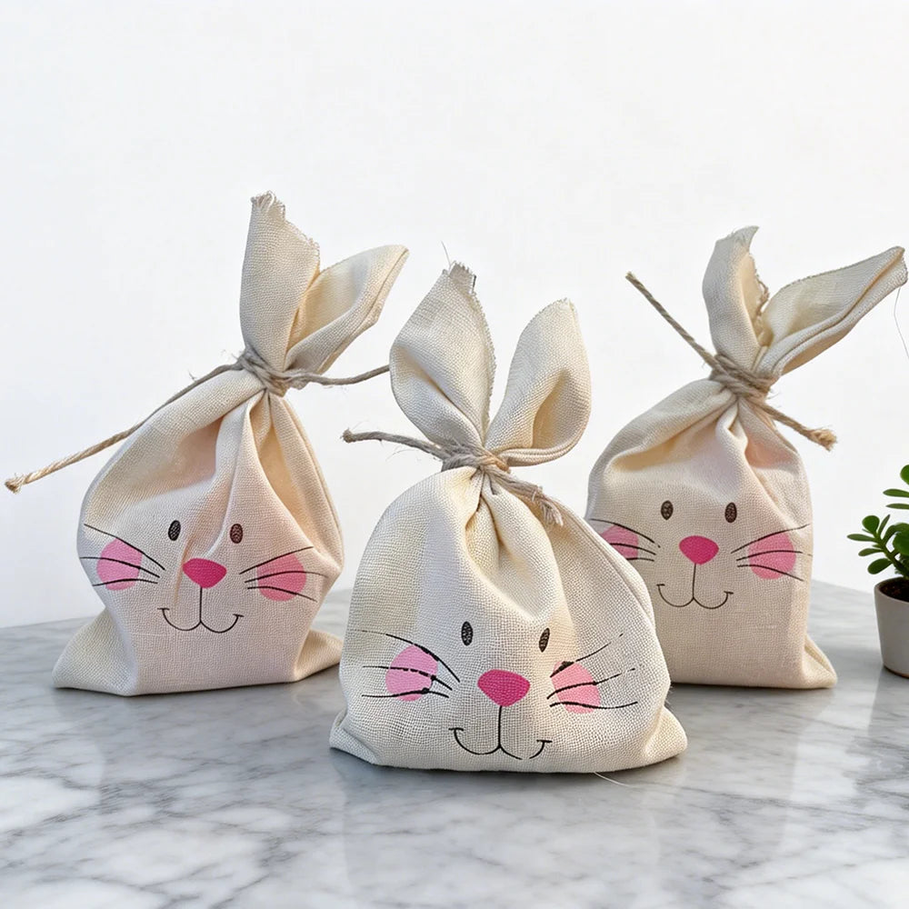Easter Treat Bags Reusable - Easter Party Favor 3pc