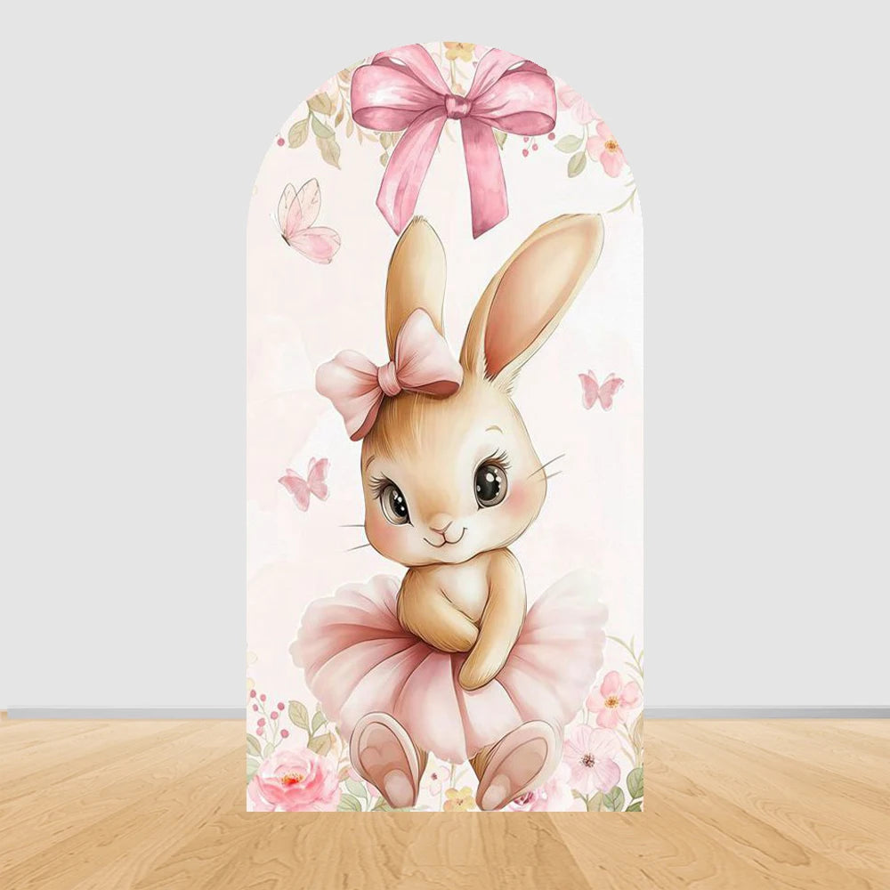 Easter Bunny Birthday Arch Backdrop - Girl Party Decor