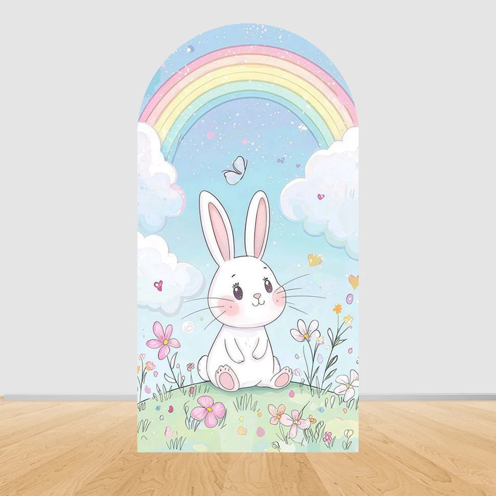 Easter Rabbit Birthday Backdrop - Party Photo Decor