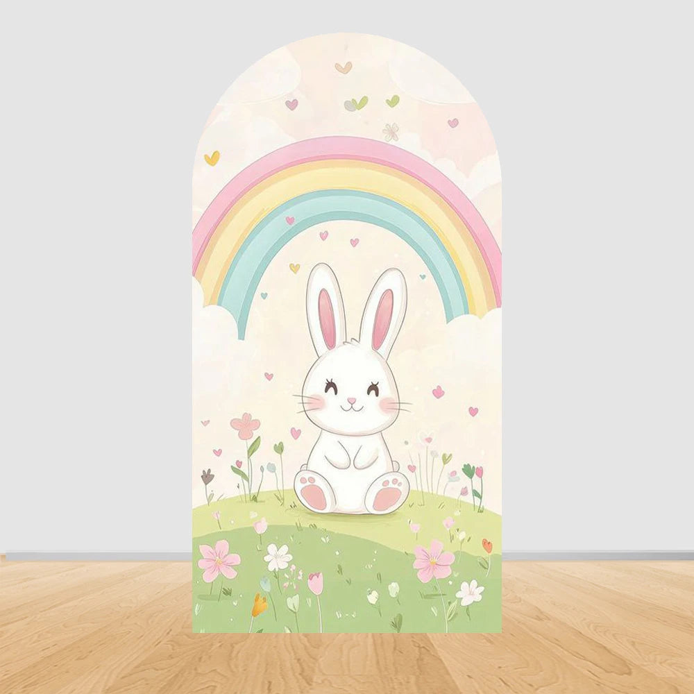 Easter Rabbit Birthday Backdrop - Party Photo Decor