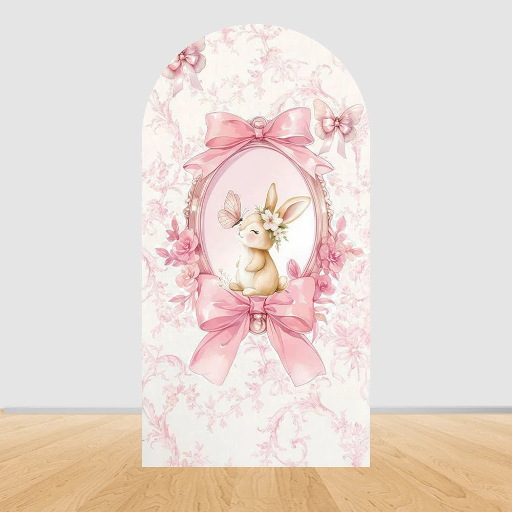 Easter Bunny Birthday Arch Backdrop - Girl Party Decor