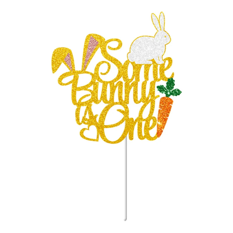Bunny Cake Topper - Happy Birthday Kid Party Decor
