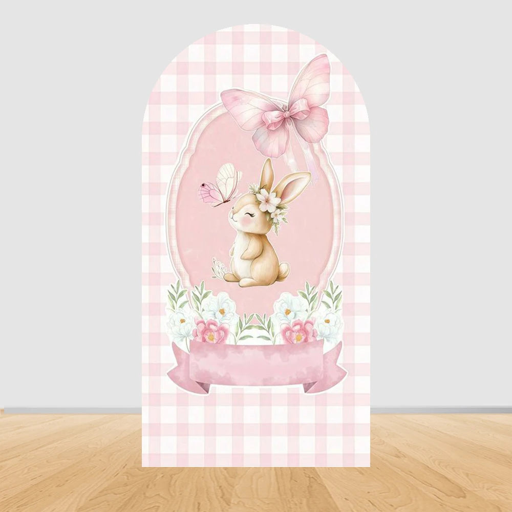 Easter Bunny Birthday Arch Backdrop - Girl Party Decor