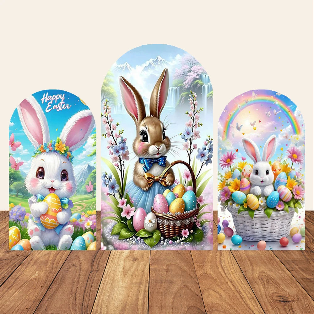 Easter Rabbit Birthday Backdrop - Party Photo Decor