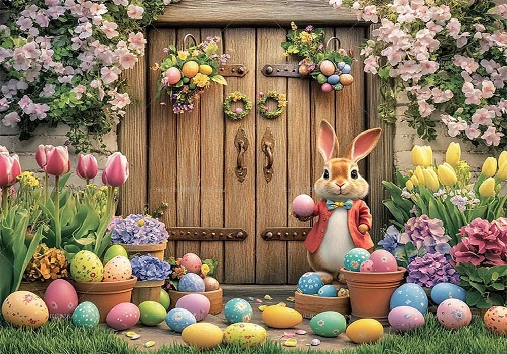 Easter Rabbit Backdrop - Spring Party Decor