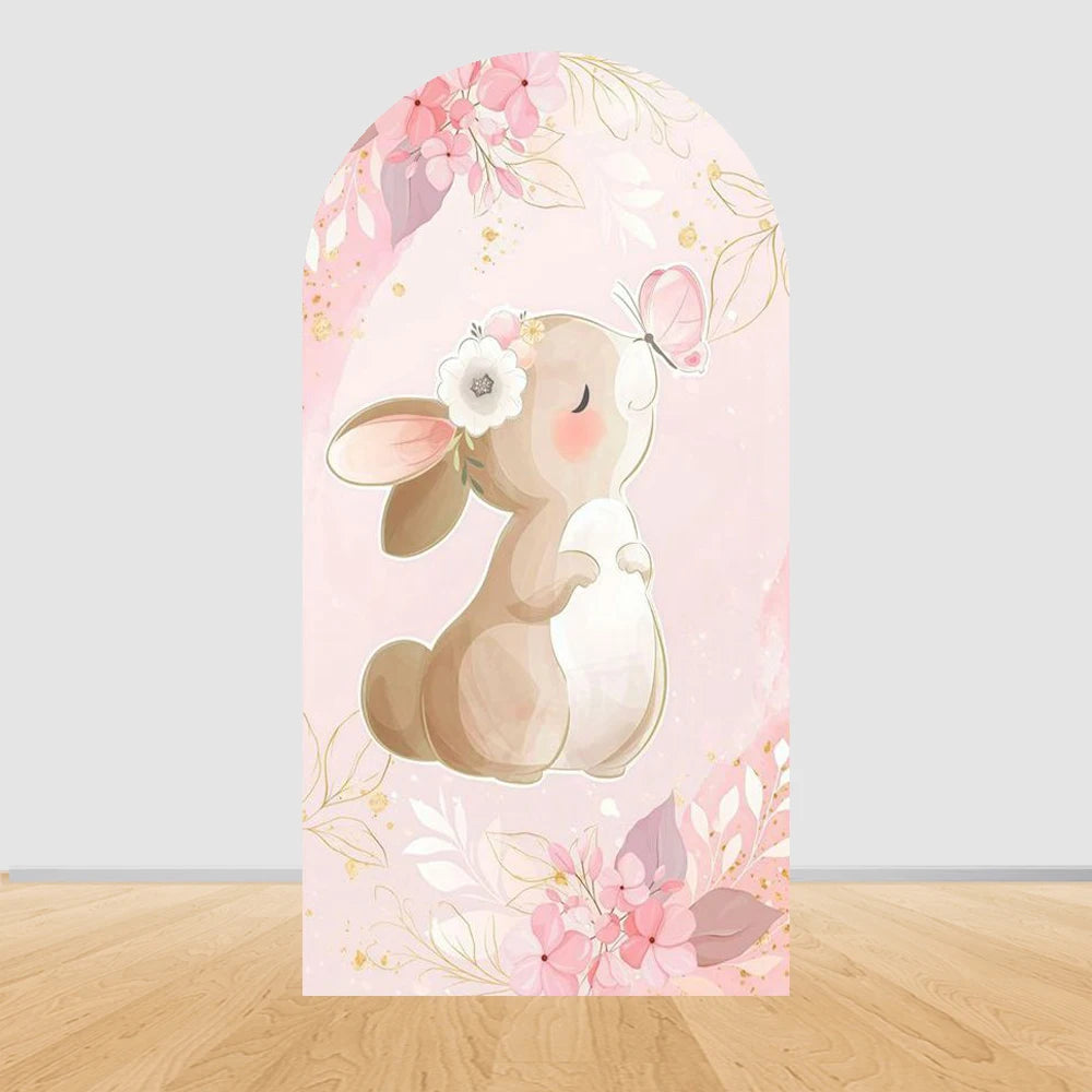 Easter Bunny Birthday Arch Backdrop - Girl Party Decor