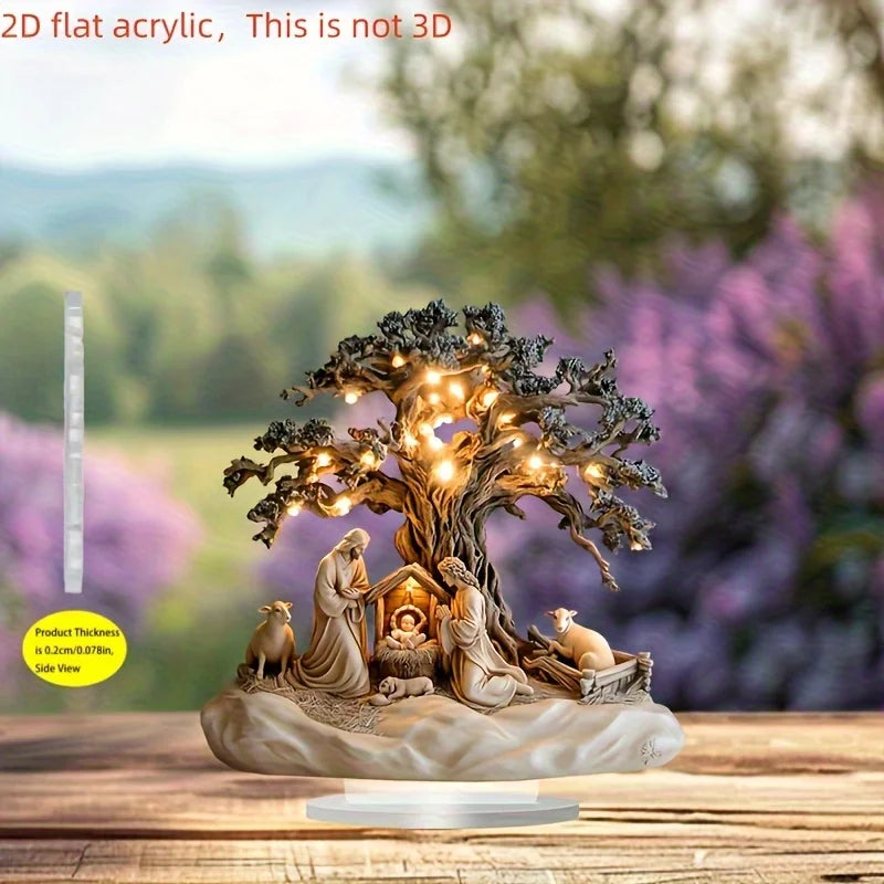 Easter Nativity Scene Figurine - Holiday Tabletop Decor