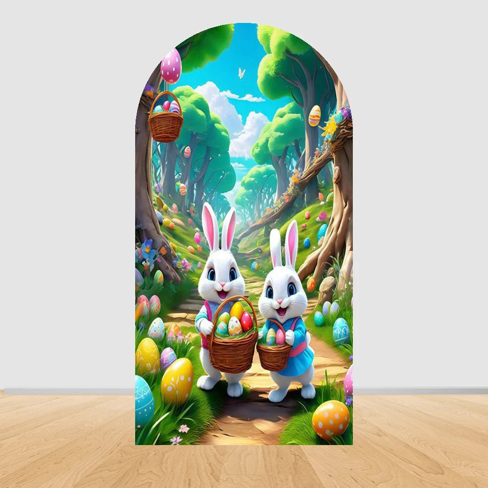 Easter Rabbit Birthday Backdrop - Party Photo Decor