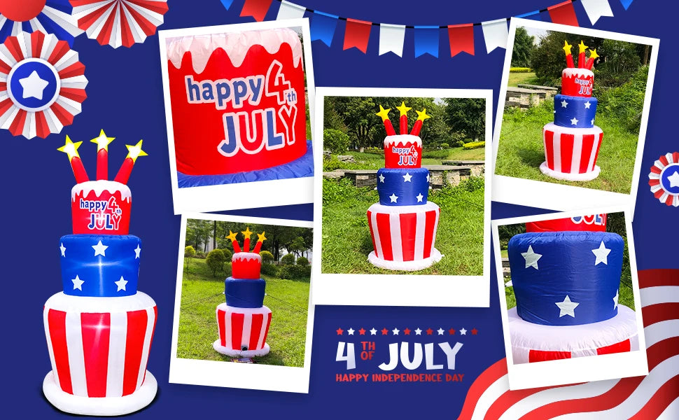 Patriotic Inflatable Plane - American Flag Decor Red White Blue