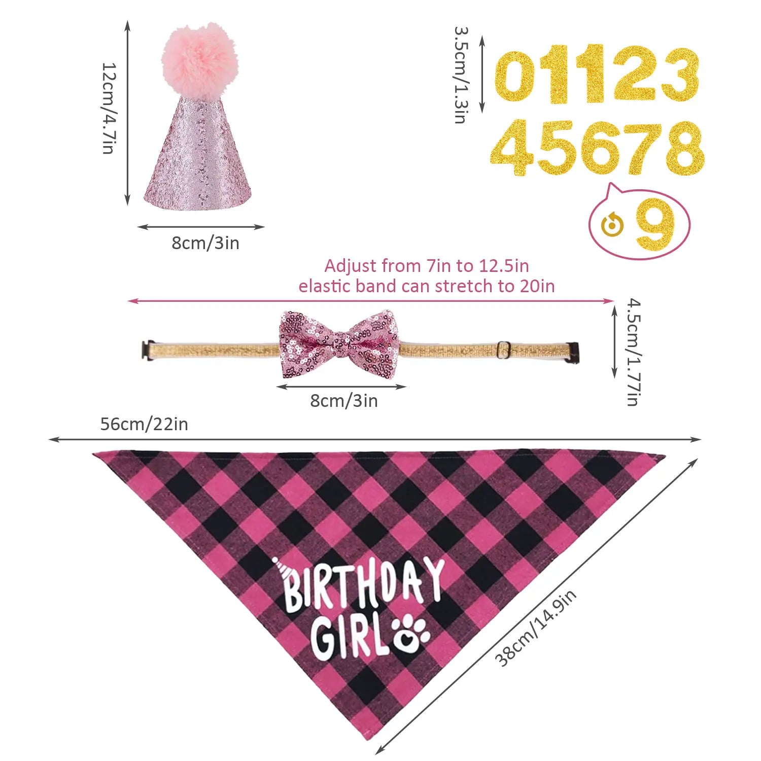 Dog Birthday Party Supplies - Dog Bandana Hat Set 4pc