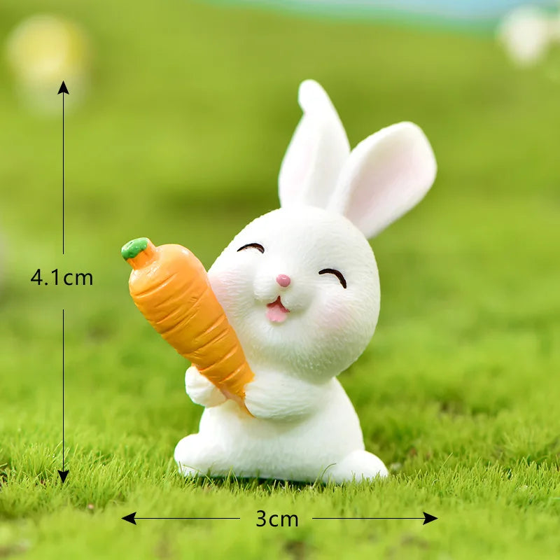 Rabbit Cake Topper - Easter Birthday Party Mini Bunny 12pc