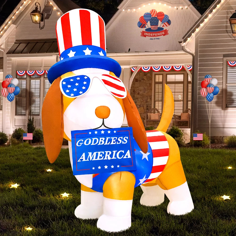 Patriotic Inflatable Plane - American Flag Decor Red White Blue