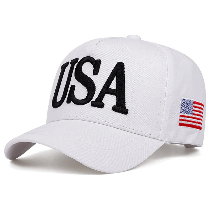 American Flag Trucker Cap - Vintage Red White Blue