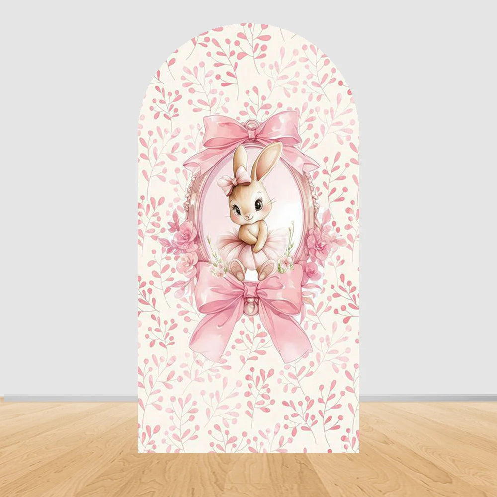 Easter Bunny Birthday Arch Backdrop - Girl Party Decor