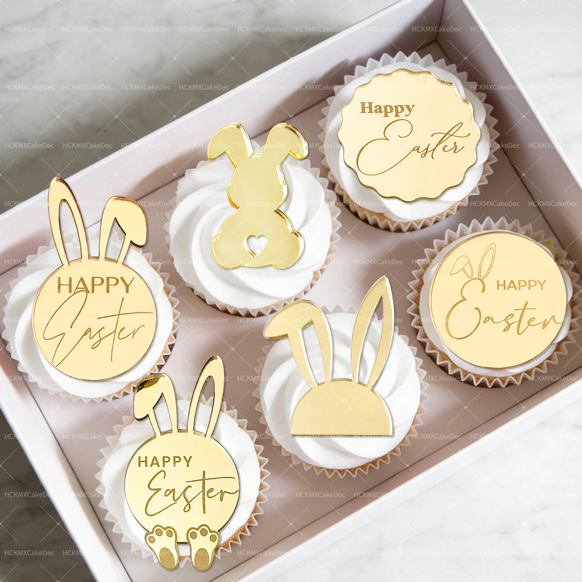 Easter Cupcake Toppers - Rabbit Cake Decor 5pc