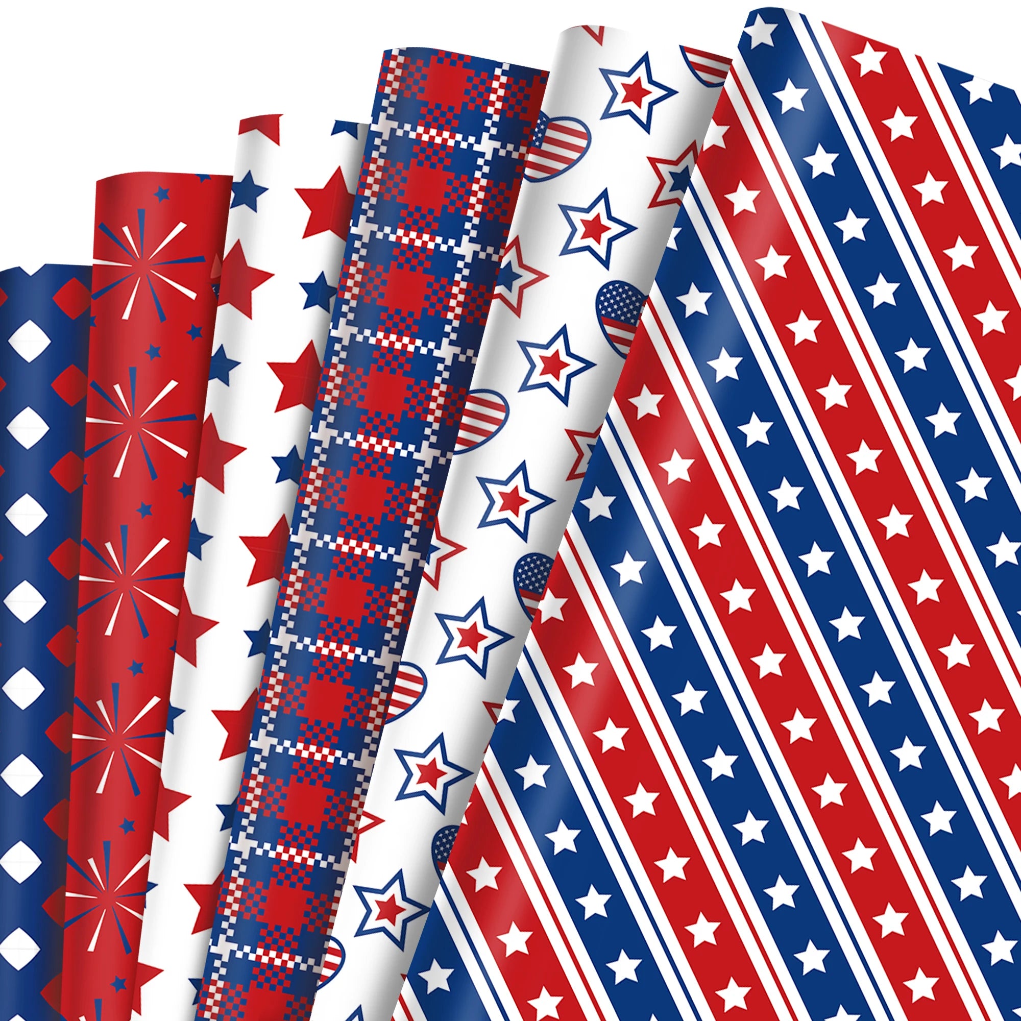 Independence Day Gift Wrap - American Flag Red White Blue