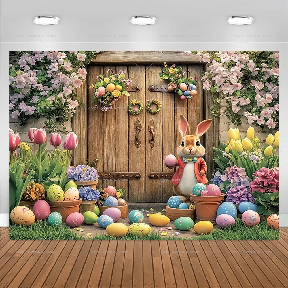 Easter Rabbit Backdrop - Spring Party Decor
